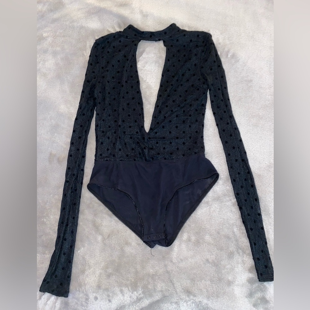 Women's Black Polka Dot One Piece